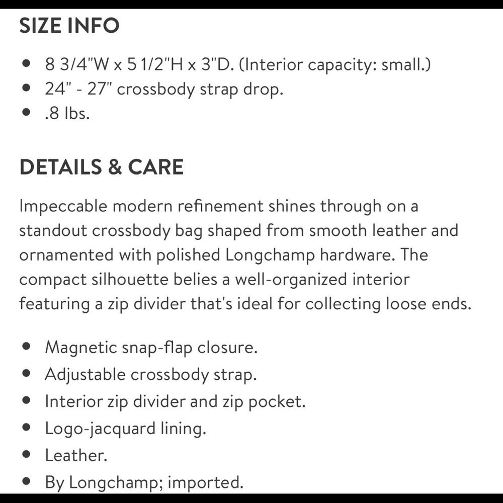 Longchamp Black Leather Crossbody Bag - Picture 7 of 7